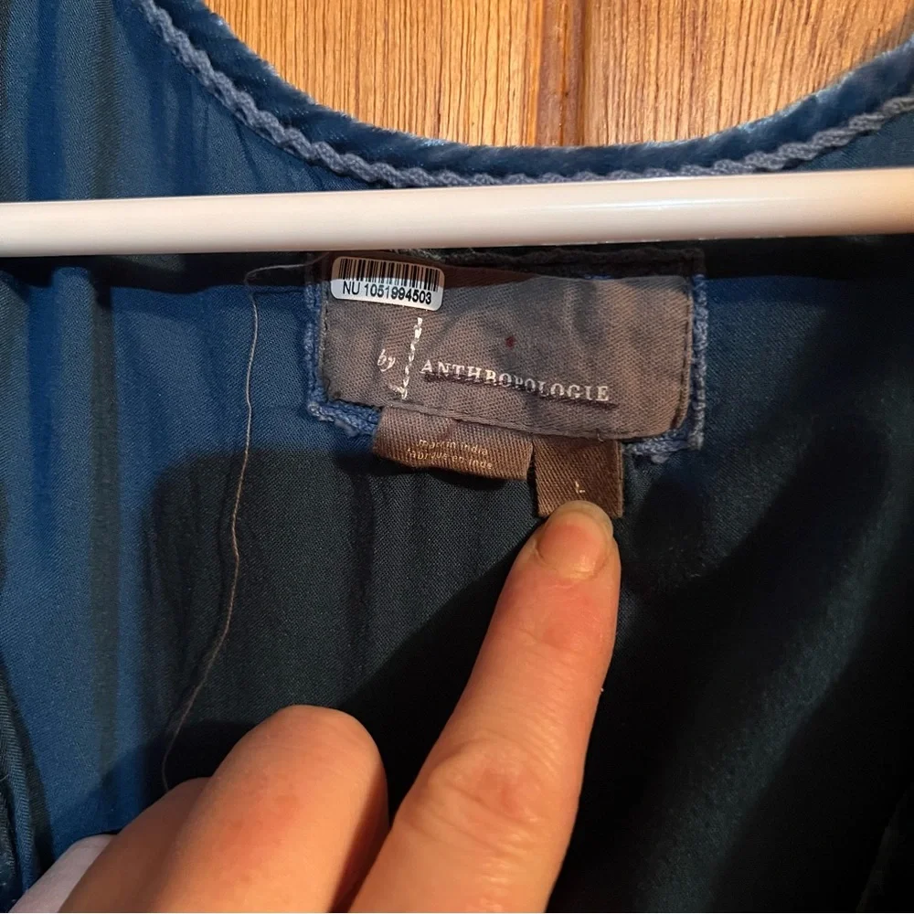 Anthropologie Somerset Blue Velvet Dress - Picture 8 of 9